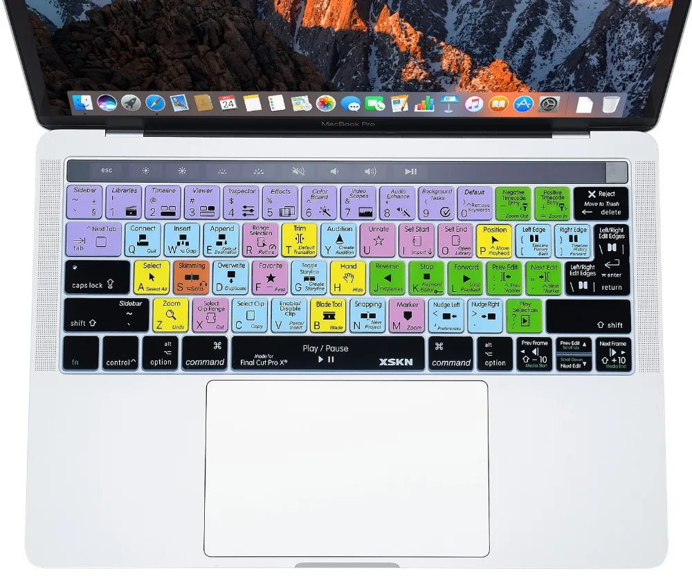 XSKN для adobe photoshop Lightroom unspoken InDesign клавиатура кожного покрова для Macbook Pro с сенсорной панелью ID 13 15 A1706 A1707