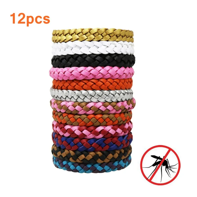 

12pcs Wristband Bracelets Anti Mosquito Mozzie Insect Bugs Repellent Repeller Mosquitoes Repellent Stickers Wrist Bands