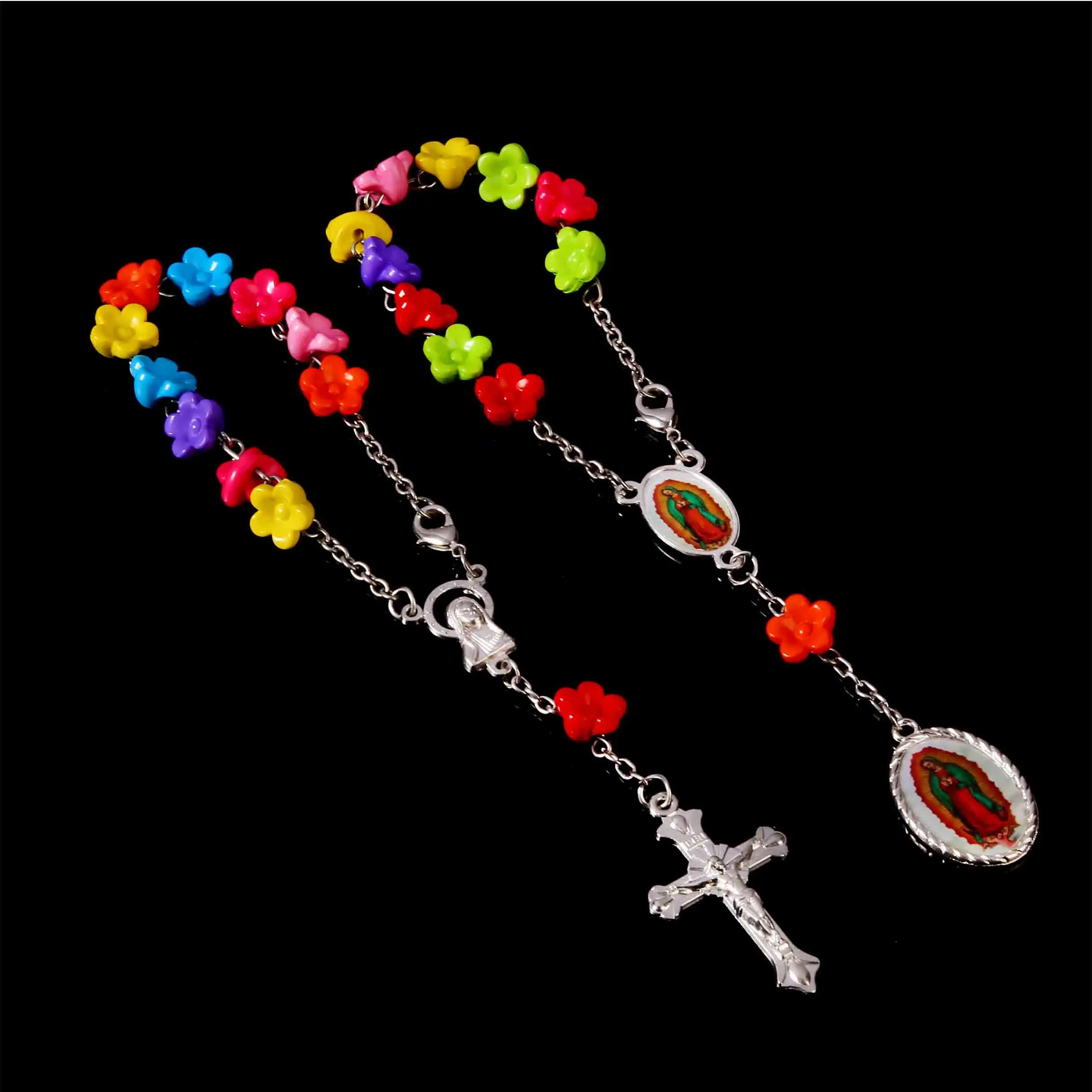 

48 Pieces of Catholics Jesus Cross Rosary Beads Bracelet Jewelry for Charismatic Women Wearing Rosary Bracelets Also Helping Chi