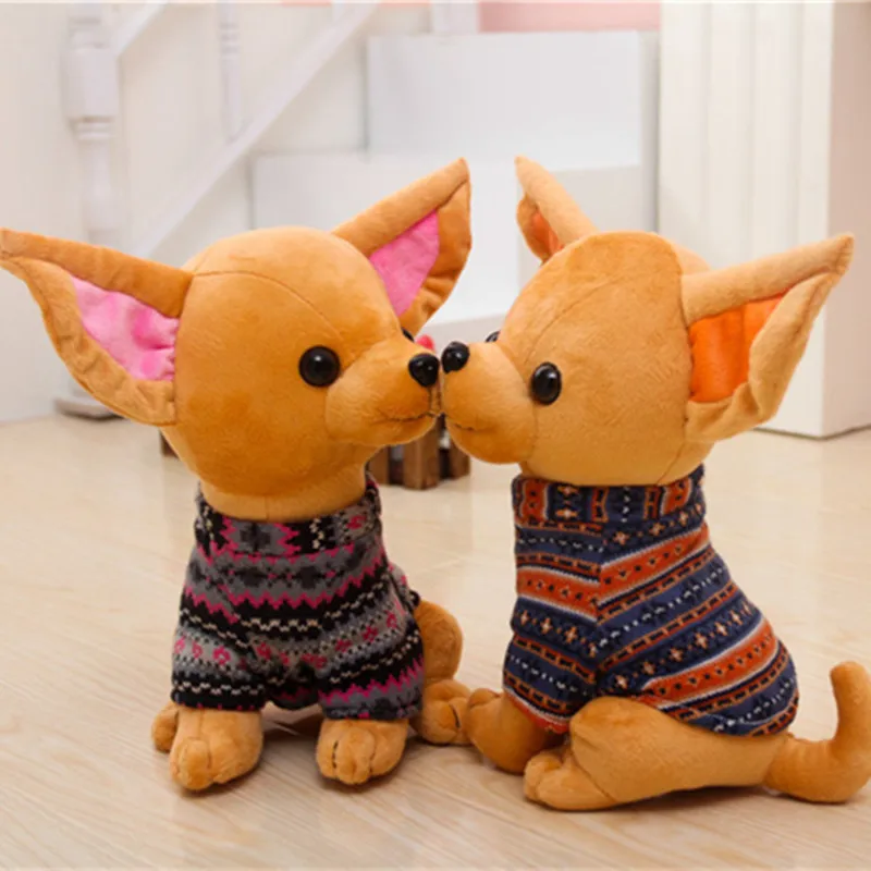 Miaoowa 1pc 25cm Cute Chihuahua Plush Toy Kids Toy Stuffed Creative Animal Doll Simulation Birthday Gift for Girls & Kids