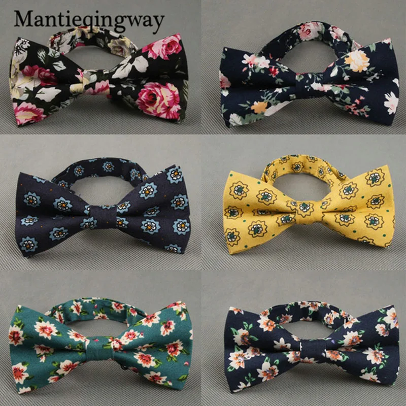 Mantieqingway винтажный галстук-бабочка с цветочным принтом в британском стиле-бабочка