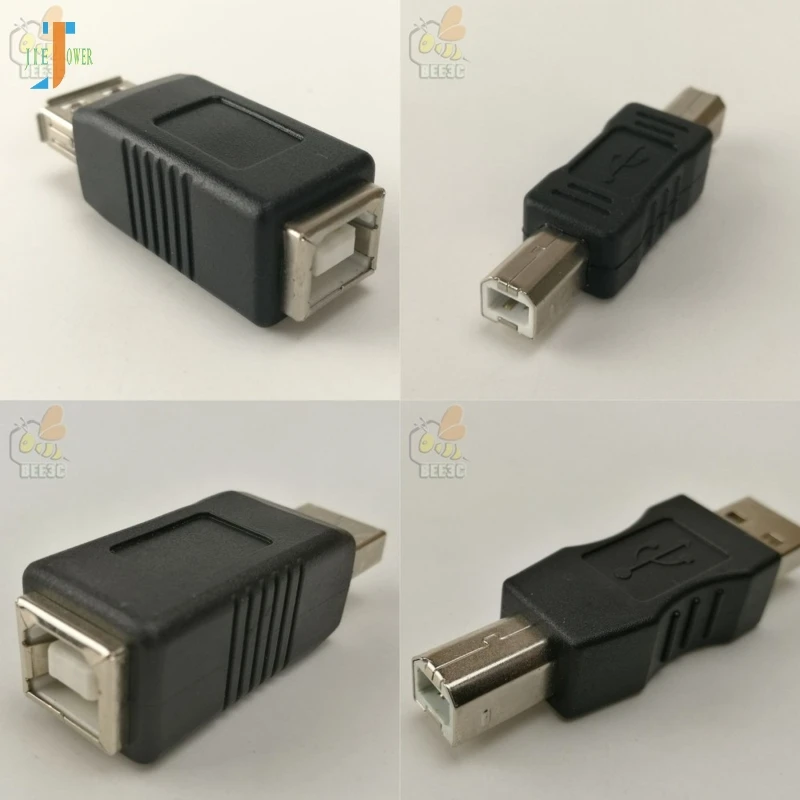 

100pcs/lot 2.0 Type B Female To Type-A /type-B To TypeB Male /Usb-B To USB Female/ USB A To B Male Adapter