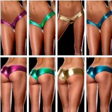 Новое поступление горячей 5 цветов сексуальные трусики металлик микро Шорты для женщин пикантные с мокрым эффектом, Прямая+ Быстрая