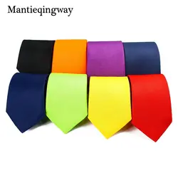 Mantieqingway 8 см Широкий шейный галстуки для мужчин сплошной цвет Галстуки Узкие галстуки бизнес мужской полиэстер галстук-бабочку