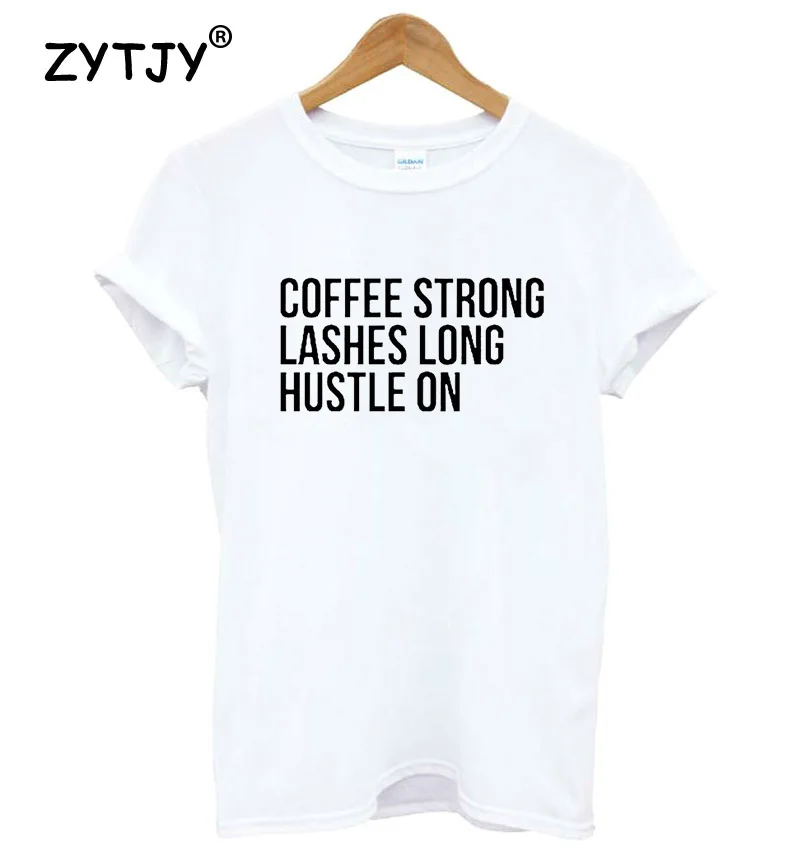 القهوة قوية جلدة طويل الزحام على طباعة المرأة التي شيرت القطن عارضة مضحك t قميص لسيدة الأعلى المحملة محب قطرة السفينة Z-779