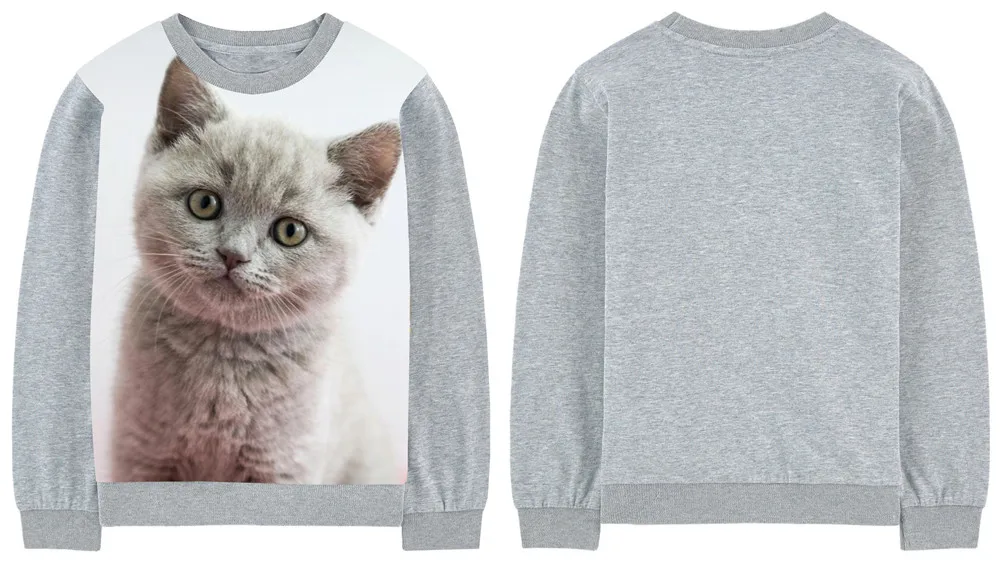 Детская одежда футболки для мальчиков и девочек с принтом серого котенка Детские футболки с длинными рукавами для малышей От 2 до 10 лет