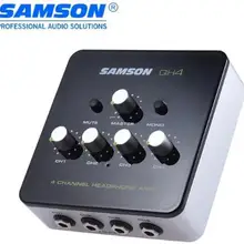 Самсон QH4 ультракомпактный 4-канальный видеорегистратор мини аудио стерео DJ мониторинг усилитель для наушников с Мощность адаптер