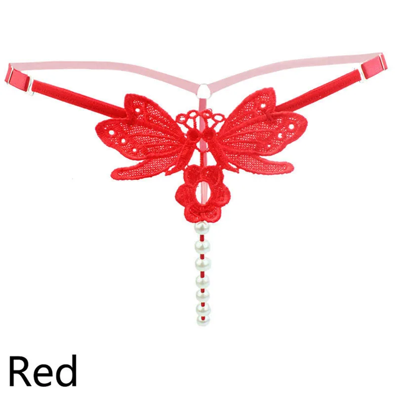 Fashion Sexy Lady Embroidery Butterfly G-string V-string Panties Adjustable Open Crotch Underwear Culotte Femme Bragas New