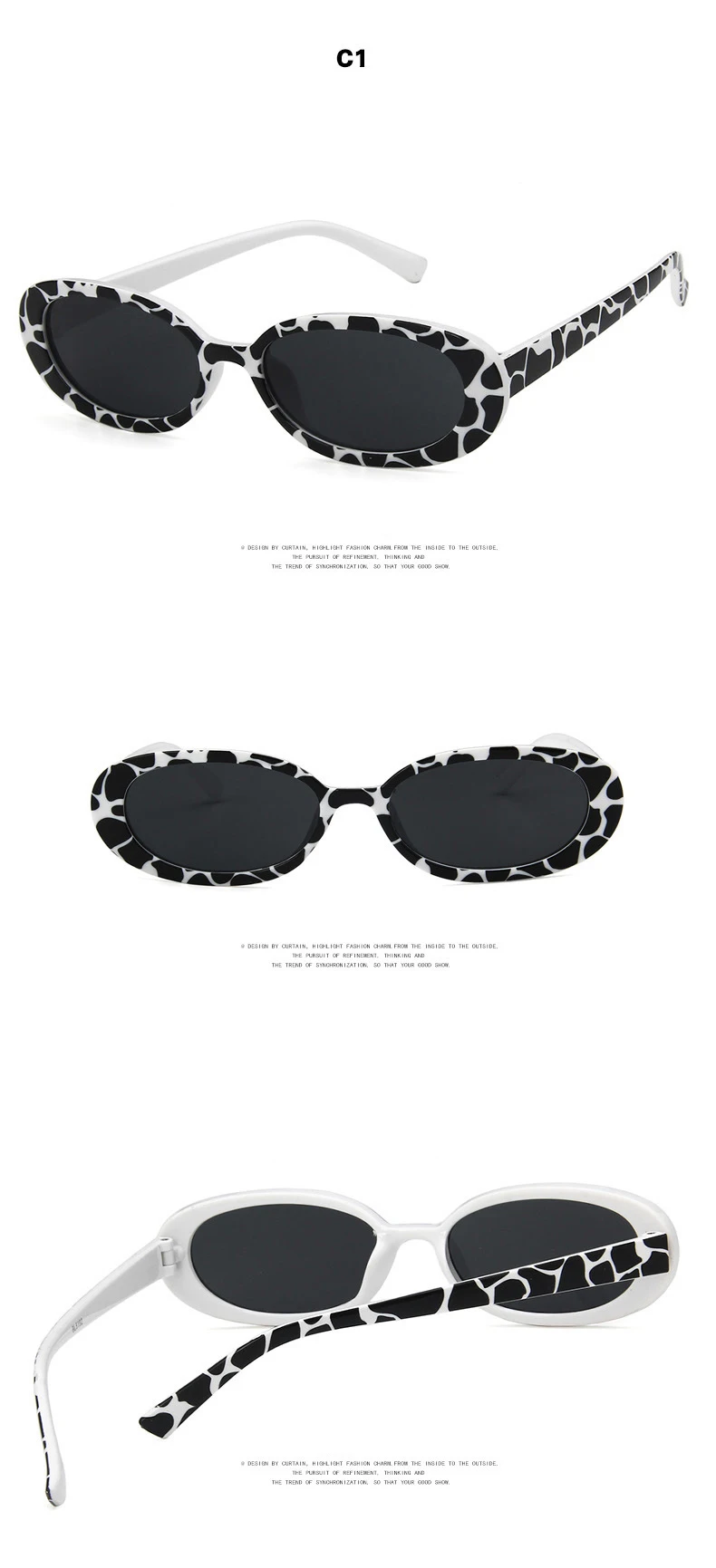Новинка, ретро овальные солнцезащитные очки, женские брендовые винтажные очки в стиле хип-хоп, маленькая оправа, солнцезащитные очки, прозрачные, черные, красные, UV400