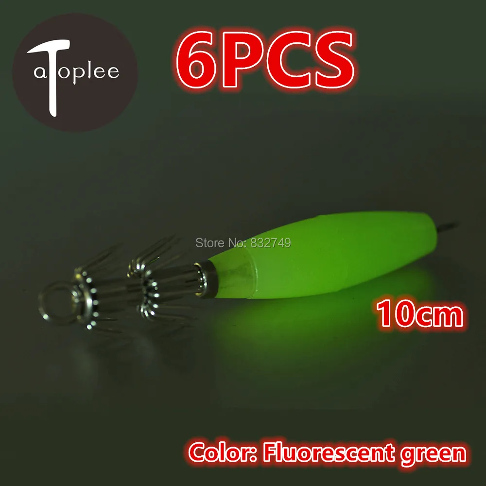 

Hot 6pcs Squid Luminous Egi Jigs Fishing Lures Baits Hooks Stainless Steel Barbs Covers Fishing Artificial Bait Sea Lure
