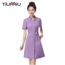 Лабораторное платье больница Спецодежда для врача медсестры женщины короткий рукав медицинская форма наряд салон красоты спа модная Рабочая одежда Униформа