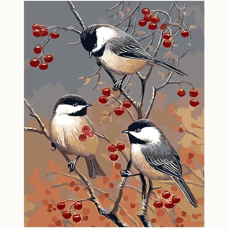 

Birds on the tree Crane Animal painting gift digital oil painting home decor wall art for living room drawing by numbers