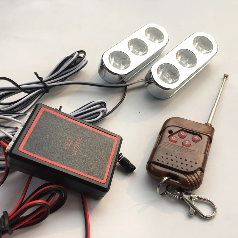 Wireless RF Remote Car warning light Emergency flash fog lamp DRL