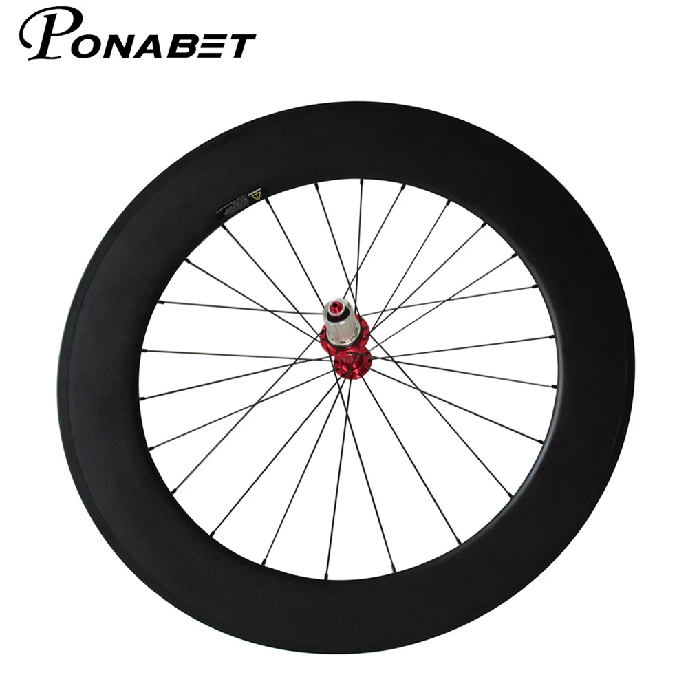 Discount PONABET Free shipping  23mm width 50mm +88mm tubular wheelset Only 1375g Ultra Light carbon wheels 2