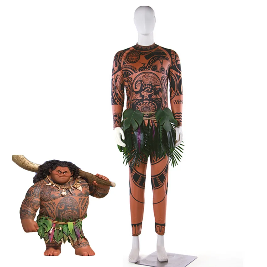 Maui Costume Full Sets Moana Cosplay Outfit Suit Maui jumpsuits