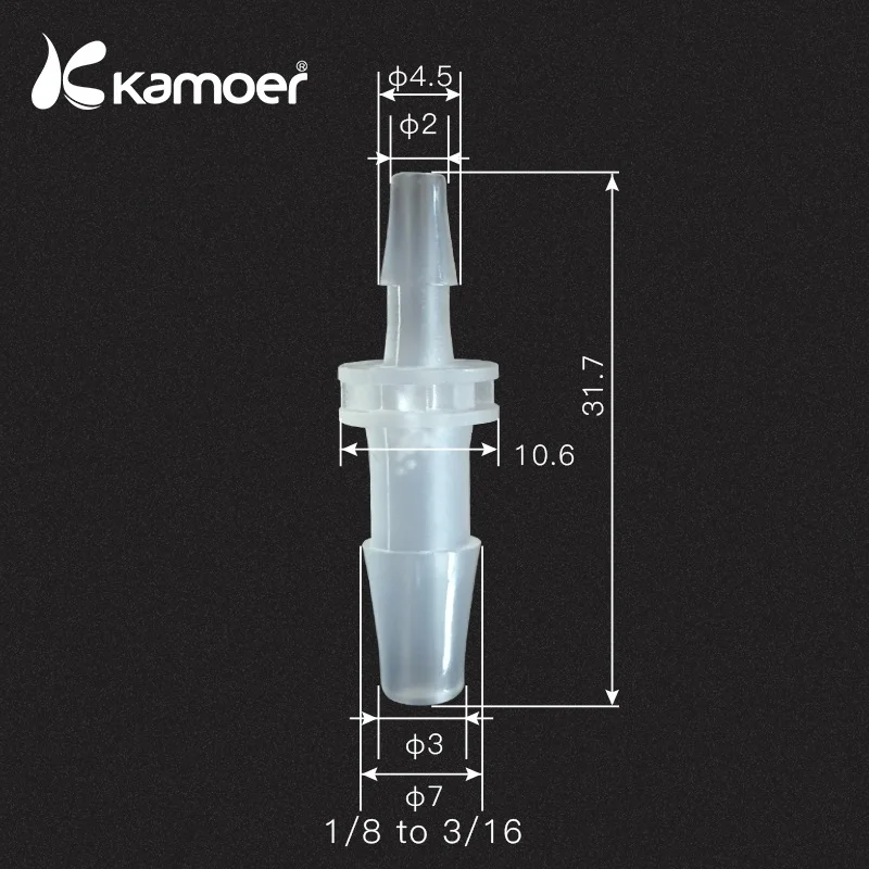 Kamoer Tube Connector 1/8 inch 50pcs-in-pack for Peristaltic Pump Pipe 