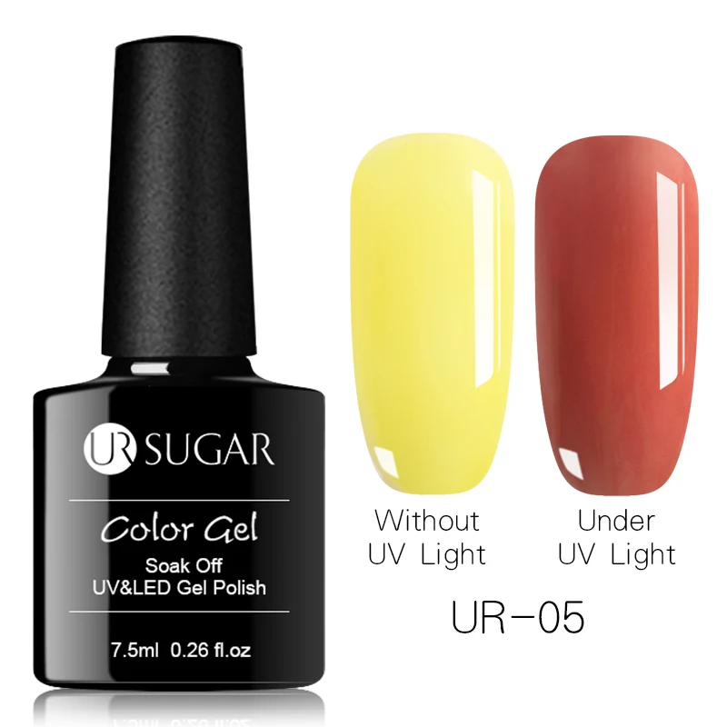 Ur Sugar 7,5 мл Гель-лак для ногтей, чувствительный к светильник, меняющий цвет, УФ-Гель-лак, фиолетовый, розовый цвет, Гель-лак для ногтей, сделай сам - Цвет: UR-05