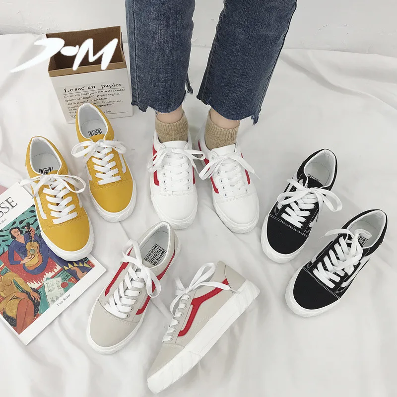 

Sail shoe female student Korean version hundred take 2019new white shoes spring biscuit board off white shoes Lace-Up