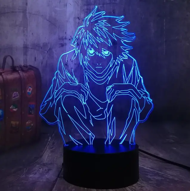 Death Note Yagami Light 3D LED Night Light 7 Color Table Desk Lamp Home