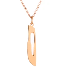 SKQIR уникальный дизайн скальпель Форма ожерелье s для женщин мужчин медицинские ювелирные изделия золото нержавеющая сталь подвеска с ножом подарки врача