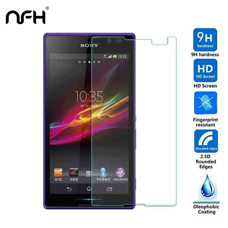 

0.3mm Tempered Glass For Sony Xperia C C2305 S39H 2.5D Arc Edge Screen Explosion-proof Protection Case For Sony C 9H Glass Film