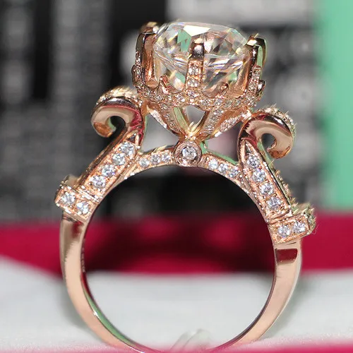 solid 14k rose gold 585 jewelry glamour 2ct engagement ring high quality simulate diamond ring female - Rose Gold Wedding Rings For Women solid 14k rose gold 585 jewelry glamour 2ct engagement ring high quality simulate diamond ring female - Rose Gold Wedding Rings For Women