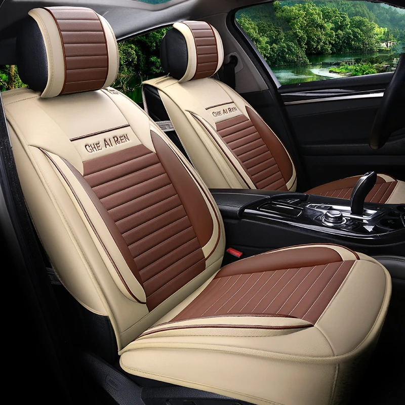 Airbag Free Leather Car Seat Covers Breathable Micro Leather 5 Seat
