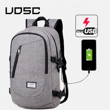 UOSC, модный мужской рюкзак для ноутбука, Usb зарядка, рюкзаки для компьютера, повседневные стильные сумки, большой мужской бизнес рюкзак для путешествий