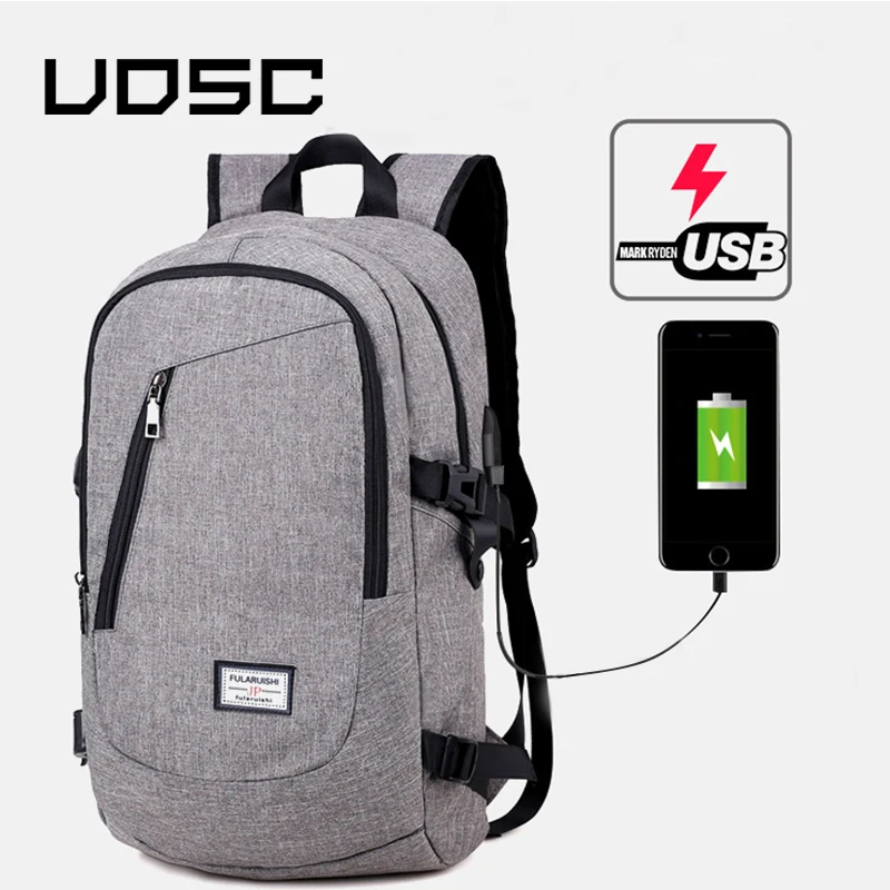 UOSC модный мужской рюкзак для ноутбука с usb зарядкой рюкзаки компьютера