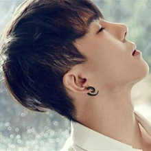 Поддельные Приборы для мужчин и женщин, племенные серьги-крючки, серьги-гвоздики, черная улитка, серьги-гвоздики, поддельные пробки, тоннель, пирсинг, ювелирные изделия, 1 шт