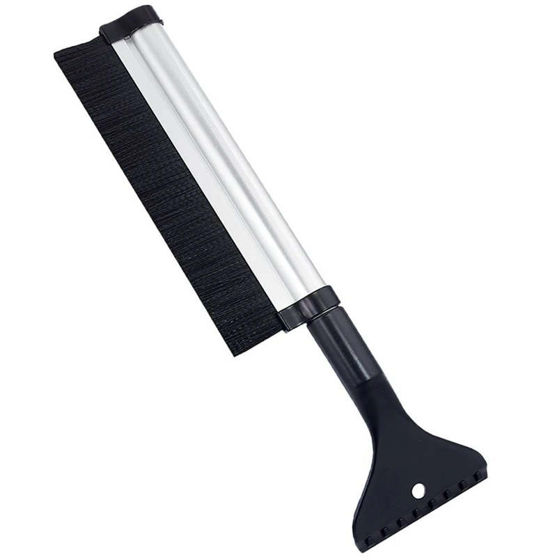 Универсальная щетка для снега, скребок для льда, инструмент для удаления снега, выдвижная от 17 до 24 дюймов, сплошная алюминиевая ручка для