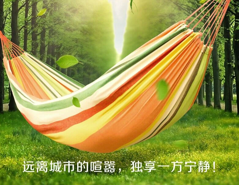 200X100cm Outdoor Multifunction hammock swing rainbow Striped canvas double indoor thickening widened dormitory double hammock