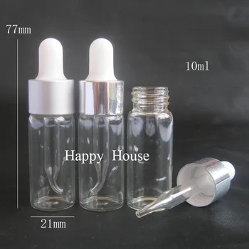 

24x 10ml Mini Refillable Clear Glass Dropper Bottle 10cc Transparent Pipette Dropper Vial 1/3oz Sample E-liquid Container