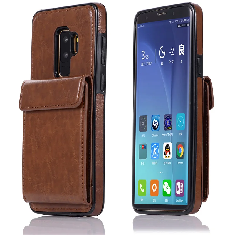 

Luxury Flip Case for Galaxy S9 S8 S7 Plus Stand Magnetic Leather Wallet Case for Galaxy Note9 8 Credit Card Holder Slot Shell