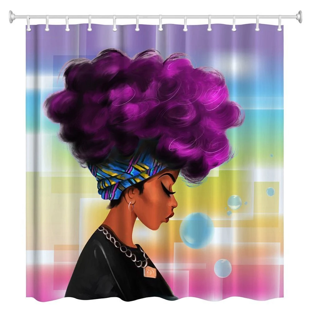 Women Black Shower Curtain African Women With Purple Hair Hairstyle Waterproof Mildew Resistant Fabric Polyester Shower Curtain Shower Curtains Aliexpress Women Black Shower Curtain African Women With Purple Hair Hairstyle Waterproof Mildew Resistant Fabric Polyester Shower Curtain Shower Curtains Aliexpress