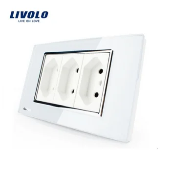 

Livolo Wall Powerpoints White/Black 3 Pins Socket,118mm*72mm,10A, 250V, Without Plug,VL-C3C3BIT-81/82,Brazilian/Italian Standard