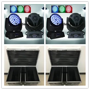 

6pieces with flightcase dj equipment 36x10w wash led rgbw moving head light 4in1 led color wash moving heads