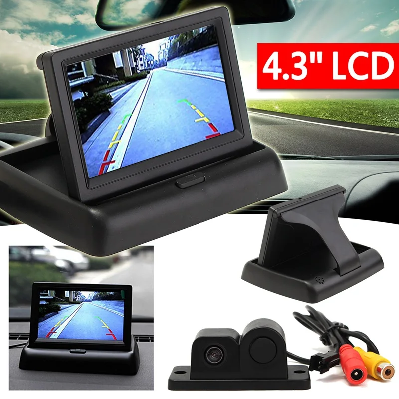 

Car Rear View Radar Parking Kit Reversing Camera +4.3'''' Foldable TFT LCD Monitor