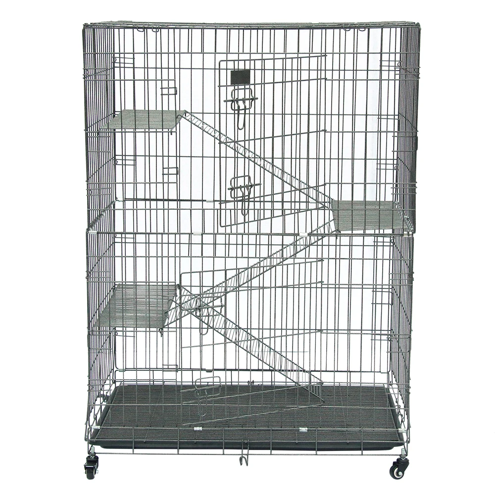 

Lovinland Large Folding Collapsible Pet Cat Wire Cage Playpen Vacation