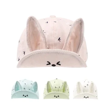 

Cute Cotton Baby Cap For Girls Rabbit Ears Infant Hat Soft Summer Baby Sun Cap Print Rabbit Toddler Hat Baby Boys Clothing 2018