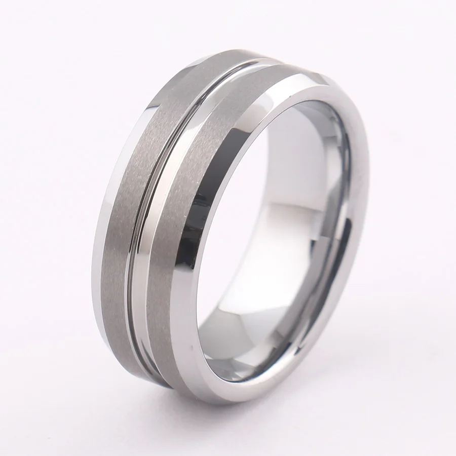 Silver Simple Ring Men Jewelry Classical Tungsten Steel Ring For