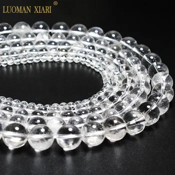 Wholesale AAA+  Natural Clear Rock Crystal Quartz  Stone Beads For Jewelry Making DIY Bracelet Necklace 4/6/8/10/12 mm15.5''