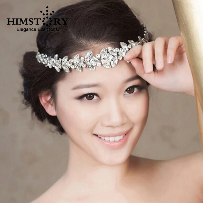 HIMSTORY Stunning Clear Crystal Fairy Bride Hair Accessory Wedding