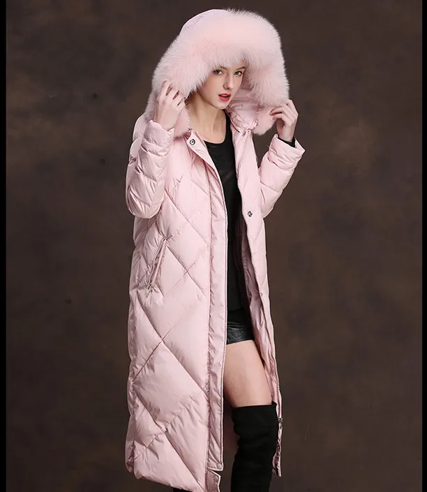 Women Winter Duck Down Jackets Hooded Big Fox Fur Collar Long Coats Dded Down Overknee Jacket Women Winter 2018 AS054 (27)