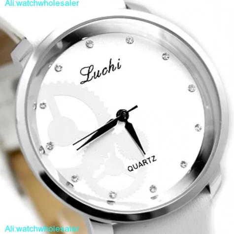 FW825B White Band Round PNP Shiny Silver Watchcase Women All White Fashion Watch