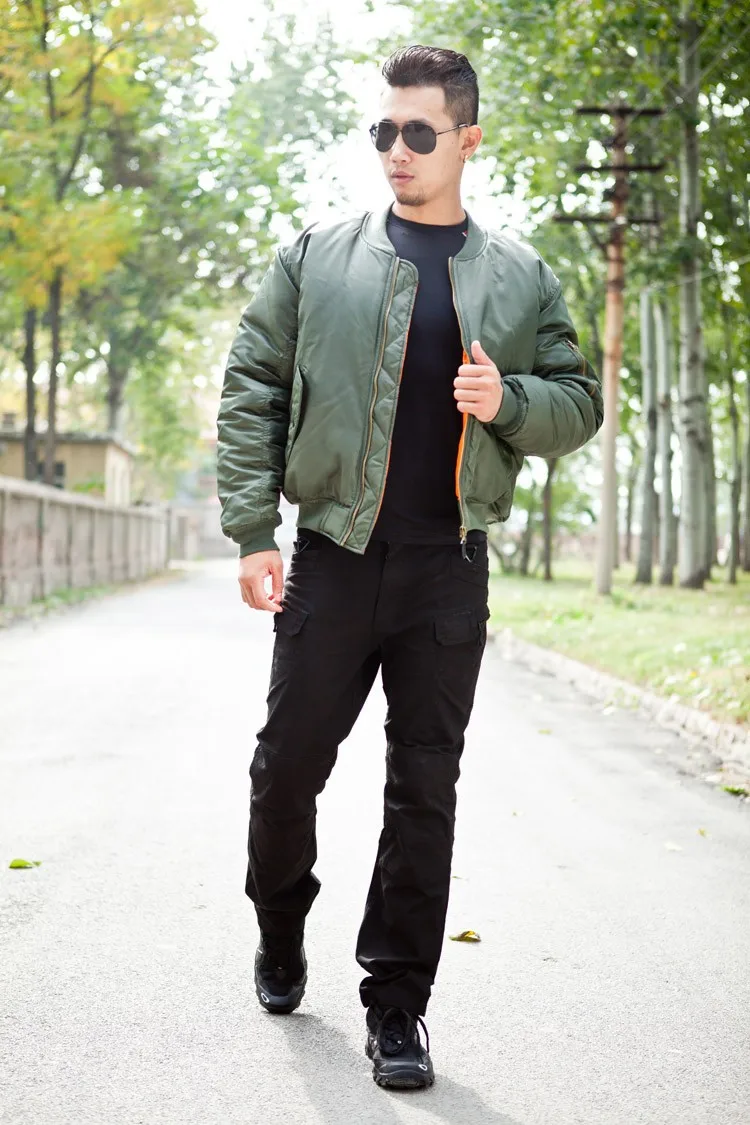 Green Bomber Jacket USA Autumn And 