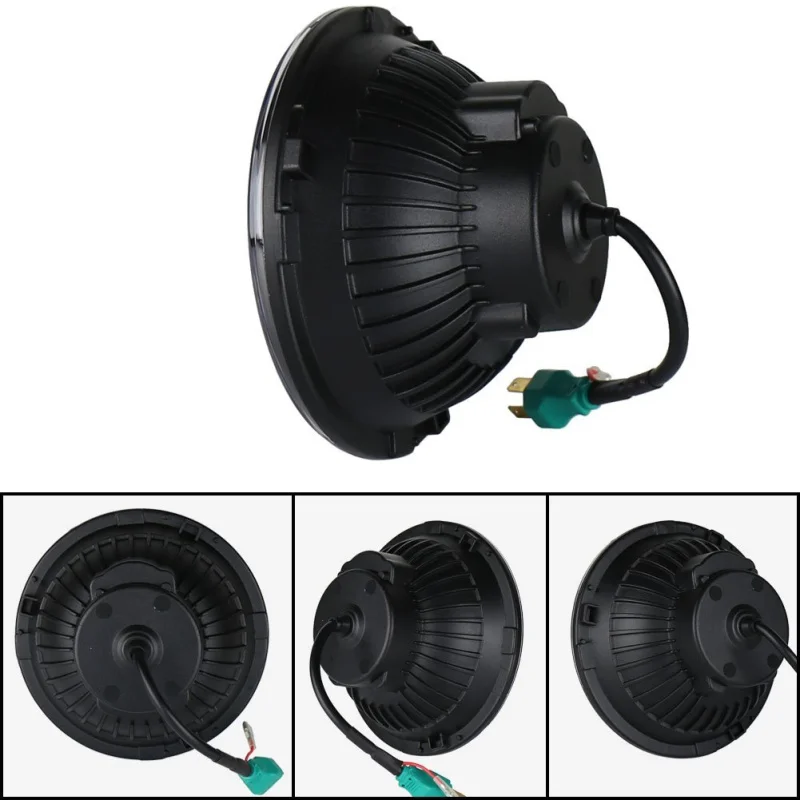 FADUIES 7 80W Round Black LED Headlights Bulb H4 High Low Beam For Jeep Wrangler JK TJ LJ Hummer H1 H2 LED Headlamps(1Pair)  (26)