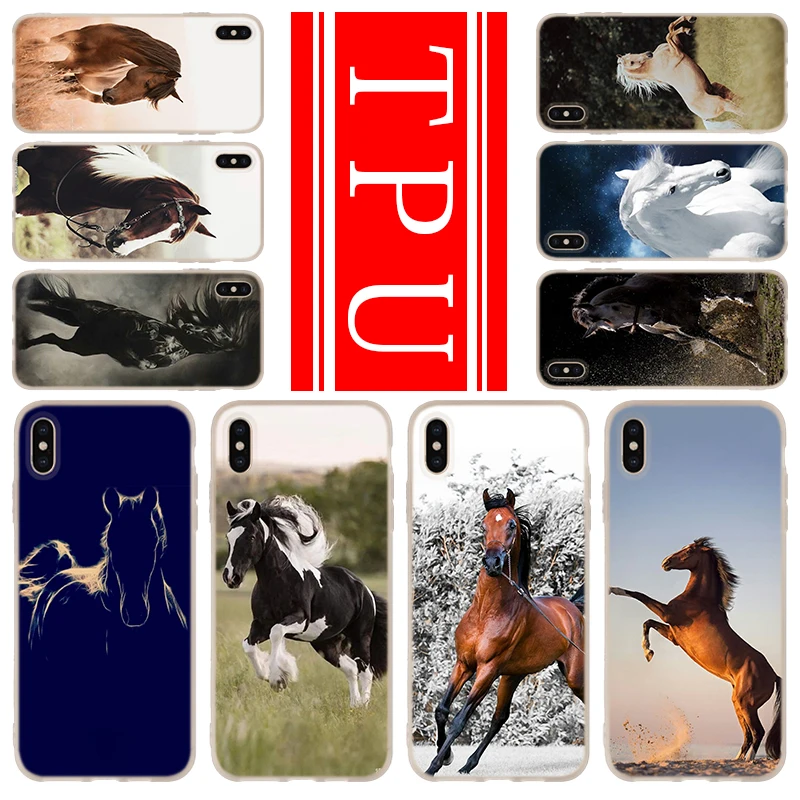 

Fashion Phone For iPhone 11 Pro XR X XS Max Case Cover For iPhone 6S 6 7 8 Plus 4 4S 5 5S SE galloping Horse