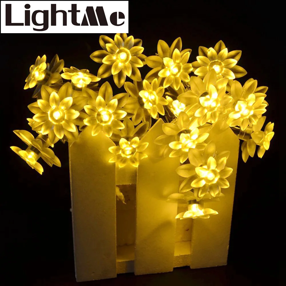 2016 Hot RGB LED Strip 4.8 50 Led Solar Powered Flexible Lotus Flower