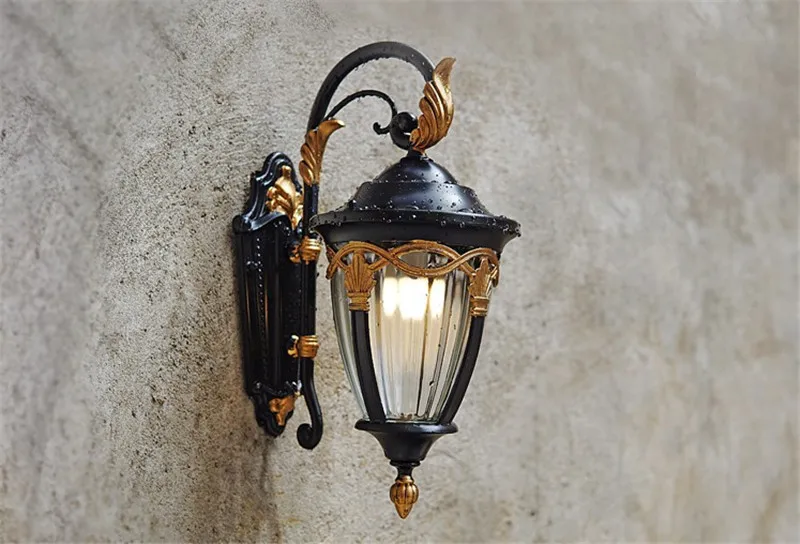 Alumínio à Prova Iluminação para Varanda Luz de Parede ao ar Europeu Retro Jardim Livre Dwaterproof Água Led Arandela Corredor Luminária 5 Luminárias de parede externas